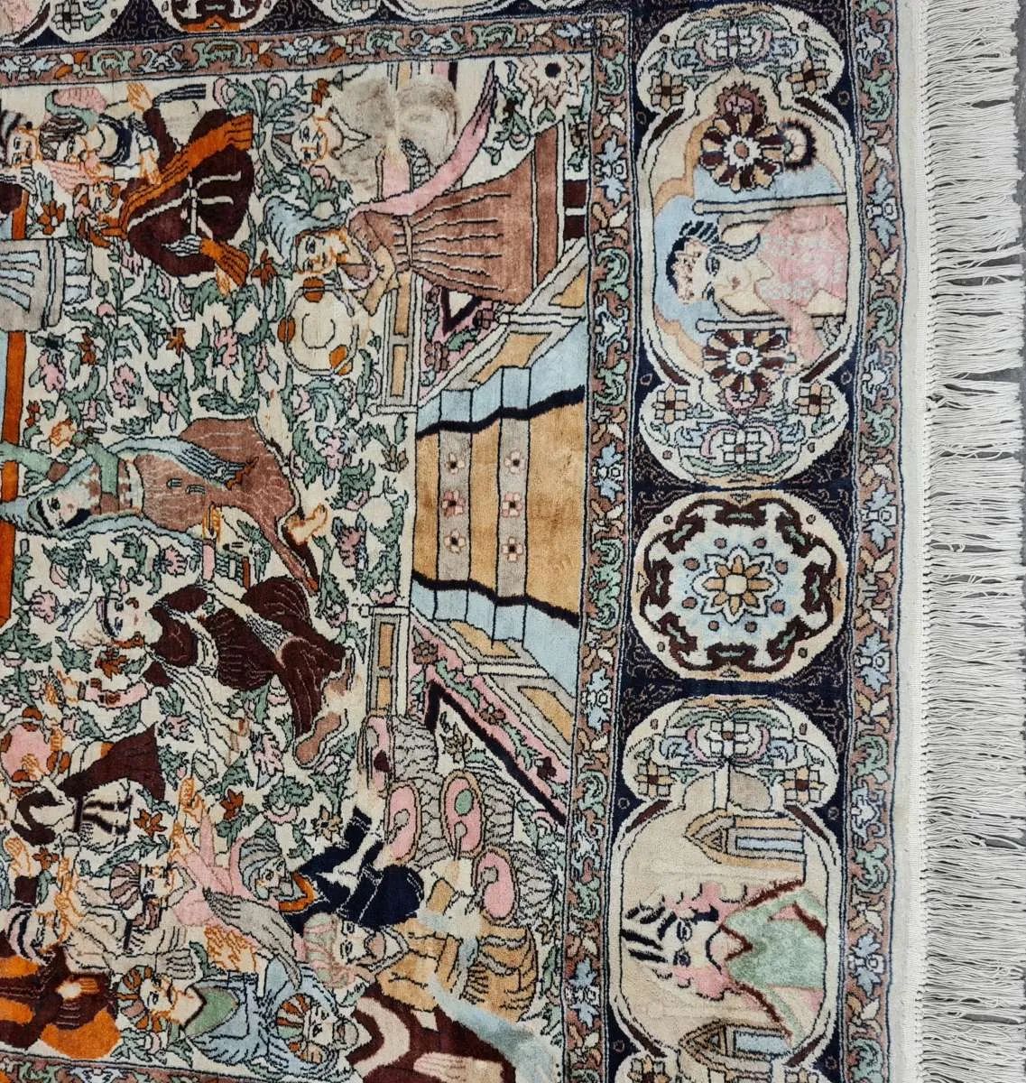 Edler " ISFAHAN REINSEIDENTEPPICH " 240x140cm - super Zustand