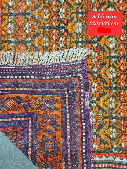 Sehr schöner SCHIRWAN 220x135 cm mit langer Knüpftradition - 1A Zustand.