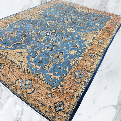 feinster " TÄBRIZ mit Seide " 350x240cm - Korkwolle - extra feine Knüpfung - Pflanzenfarben