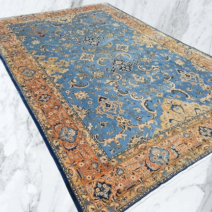 feinster " TÄBRIZ mit Seide " 350x240cm - Korkwolle - extra feine Knüpfung - Pflanzenfarben