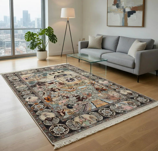 Edler " ISFAHAN REINSEIDENTEPPICH " 240x140cm - super Zustand