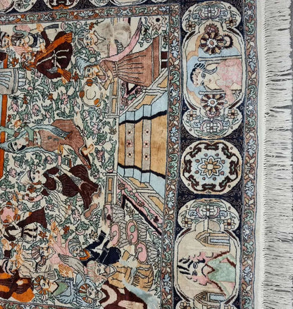 Edler " ISFAHAN REINSEIDENTEPPICH " 240x140cm - super Zustand