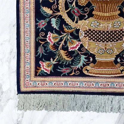 Vollseidenteppich GHOUM - 80x55cm - neuwertig - aus dem berühmten Knüpfgebiet im Iran