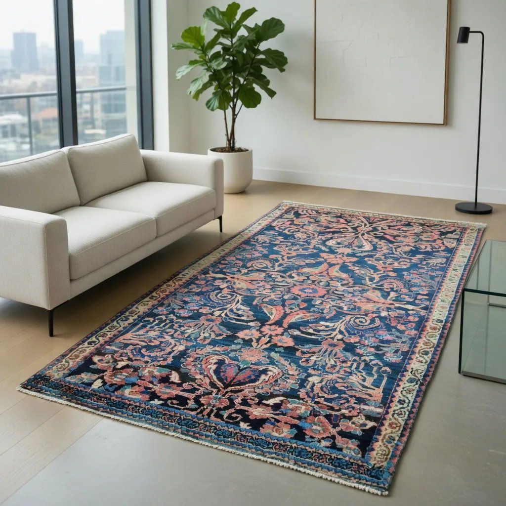 2 x US Sarough RE Import - 190x120cm - um 1920 - Manchesterwolle - sehr selten und wertvoll