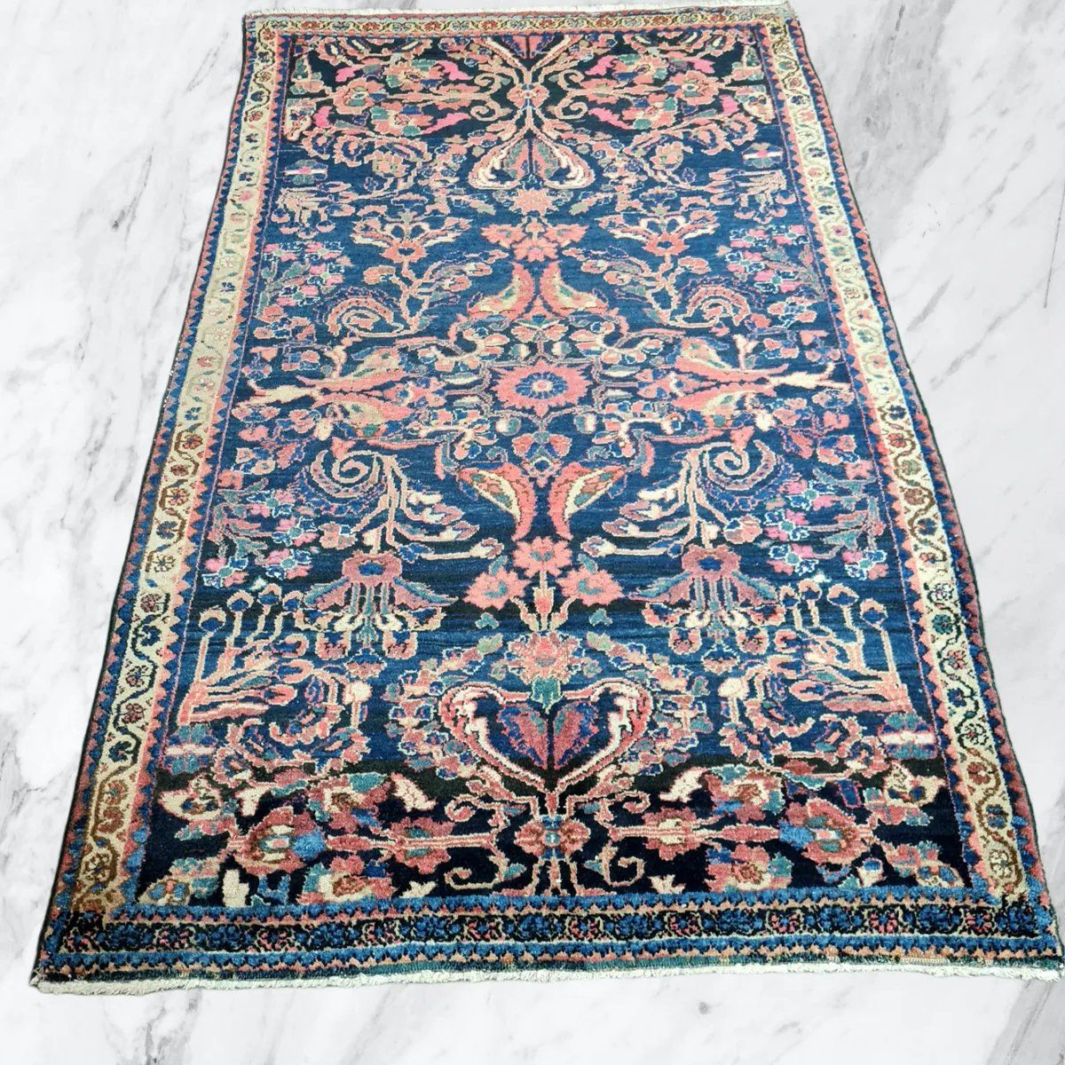 2 x US Sarough RE Import - 190x120cm - um 1920 - Manchesterwolle - sehr selten und wertvoll