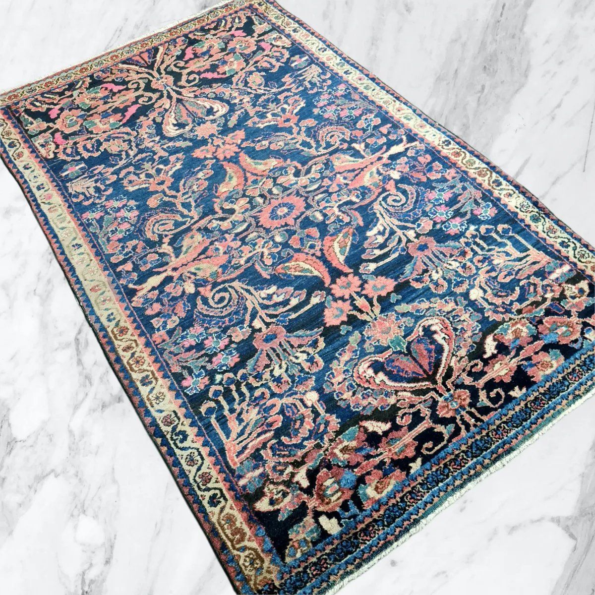 2 x US Sarough RE Import - 190x120cm - um 1920 - Manchesterwolle - sehr selten und wertvoll