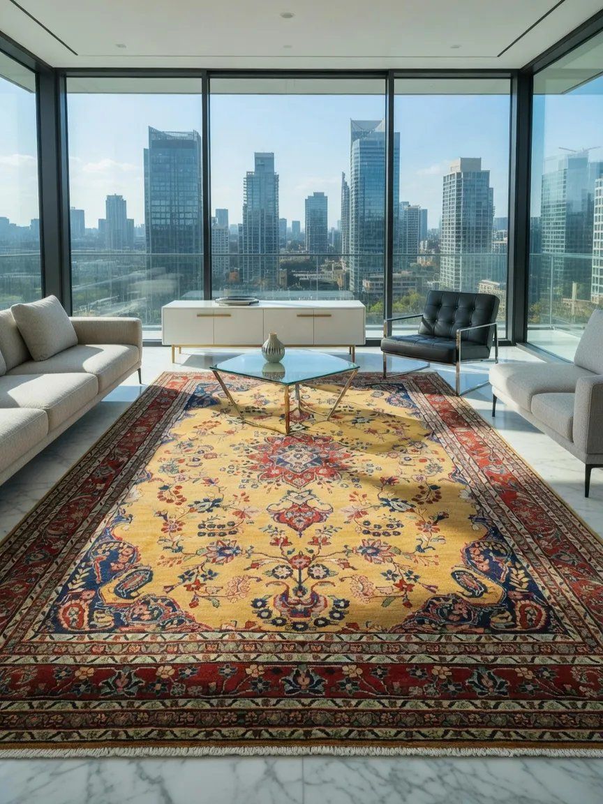 sehr seltener persischer "SAROUGH" mit 375x230cm - Pflanzenfarben - Top Zustand - beste Hochlandschurwolle