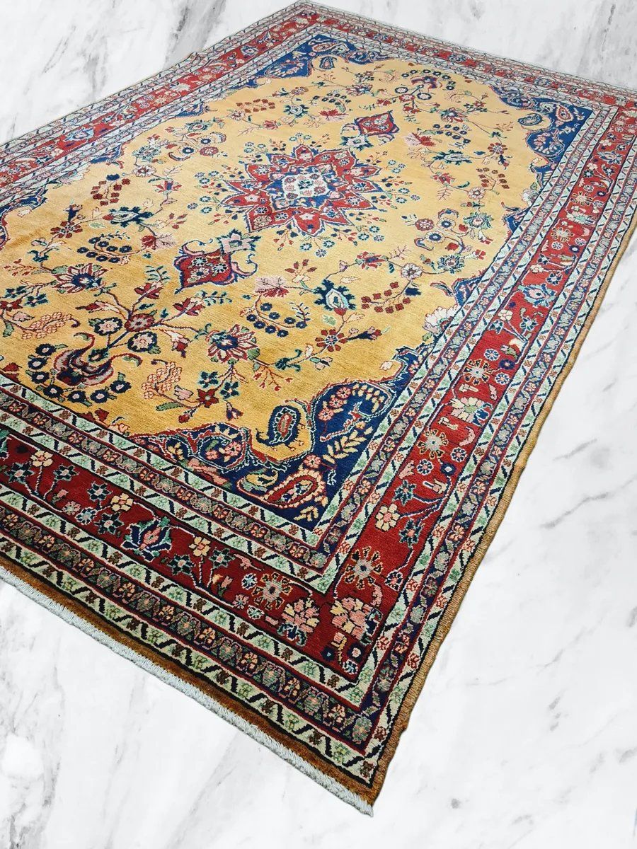 sehr seltener persischer "SAROUGH" mit 375x230cm - Pflanzenfarben - Top Zustand - beste Hochlandschurwolle