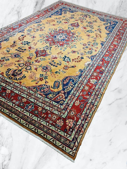 sehr seltener persischer "SAROUGH" mit 375x230cm - Pflanzenfarben - Top Zustand - beste Hochlandschurwolle