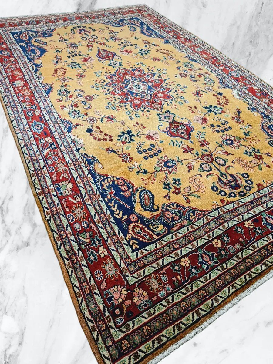 sehr seltener persischer "SAROUGH" mit 375x230cm - Pflanzenfarben - Top Zustand - beste Hochlandschurwolle