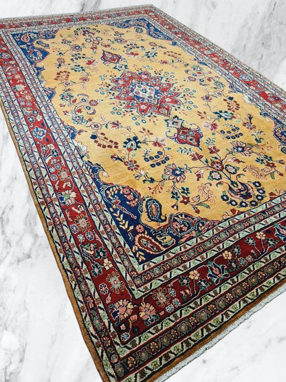 sehr seltener persischer "SAROUGH" mit 375x230cm - Pflanzenfarben - Top Zustand - beste Hochlandschurwolle